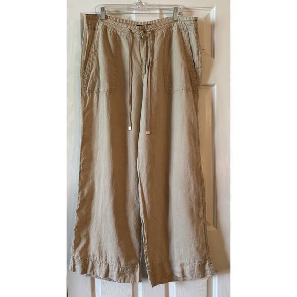 Lauren Ralph Lauren Wide-Leg Linen Pants Size 14 - Picture 1 of 12